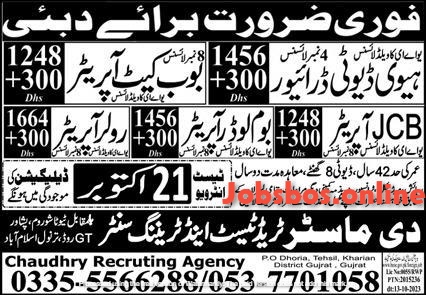 Chaudhry Recruiting Agency Dubai Jobs 2023 