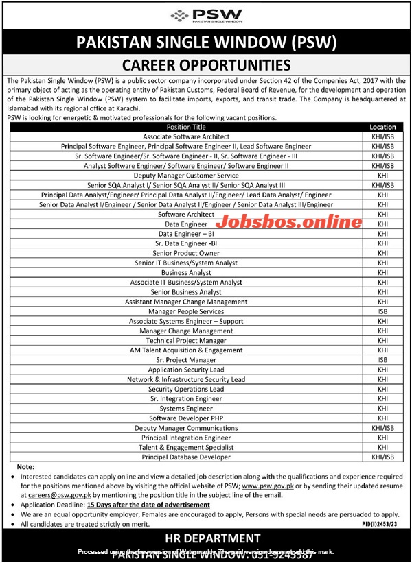 Data Engineer Jobs in Pakistan Single Window