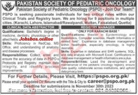 Pakistan Society Of Pediatric Oncology PSPO Jobs 2023 